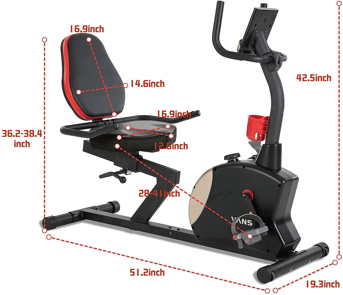 Recumbent Exercise Bike 400 lbs. Weight Capacity Magnetic Resistance Z866