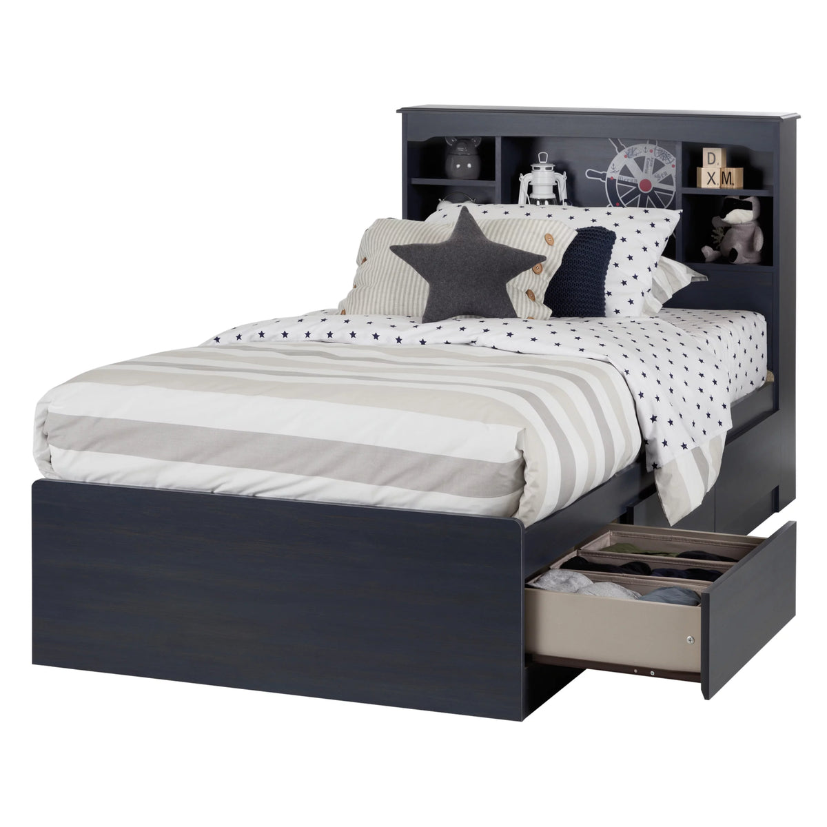 Twin Coastal Bed and Headboard Set X36398