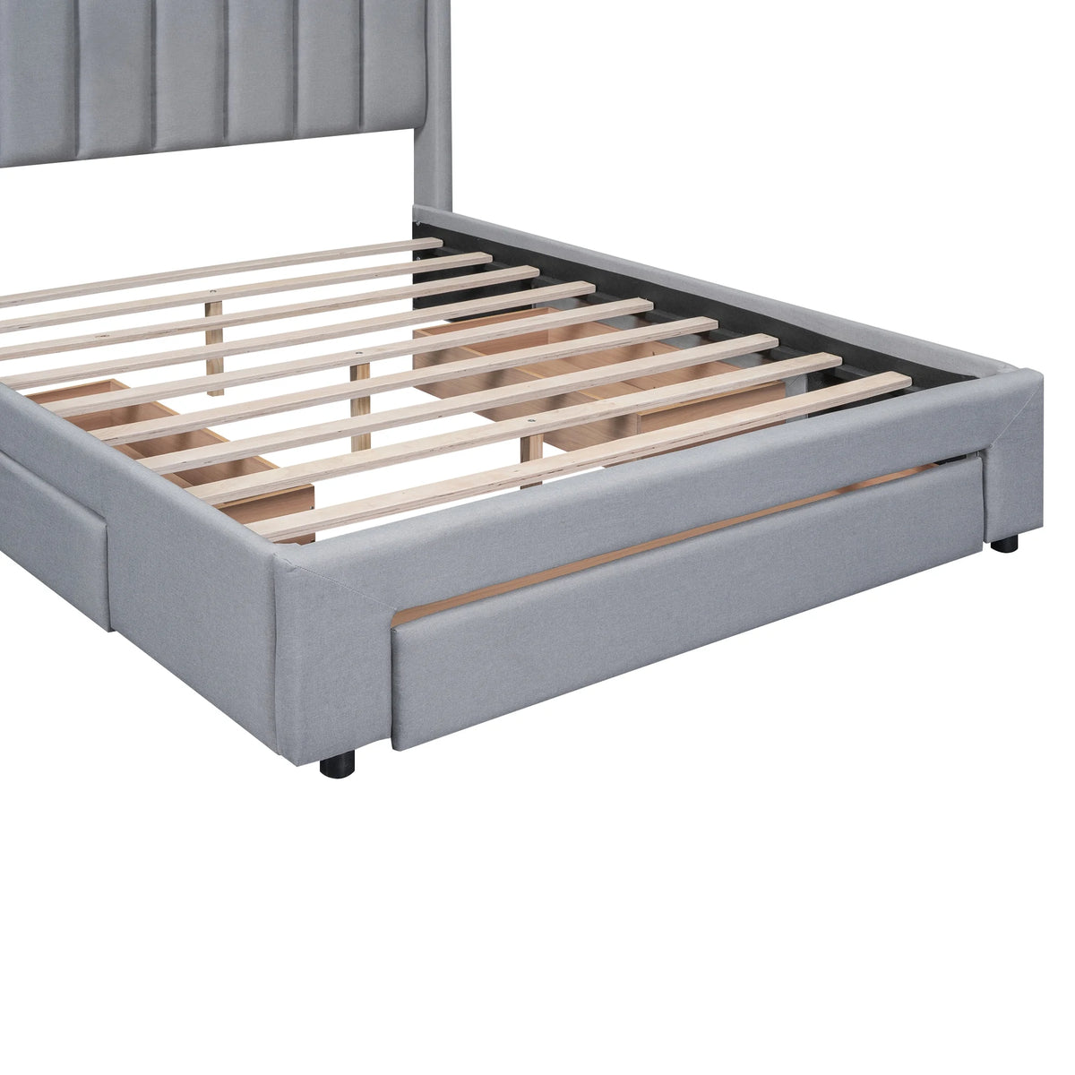 Queen Size Upholstery Platform Bed with Three Storage Drawers G94010