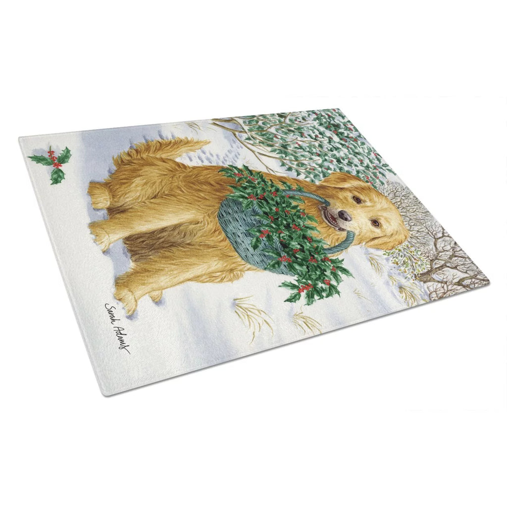 Yellow Labrador and Holly Glass Cutting Board V798