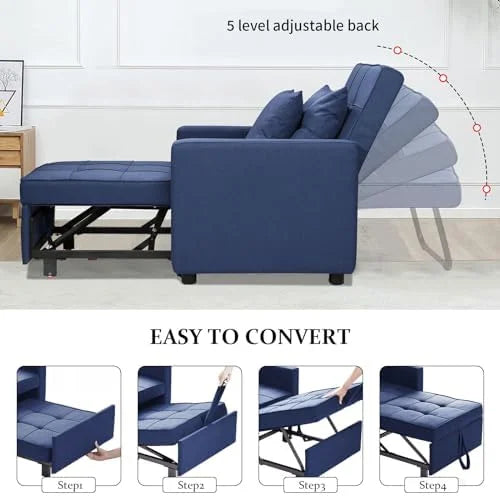 White Convertible Chair Bed X503581