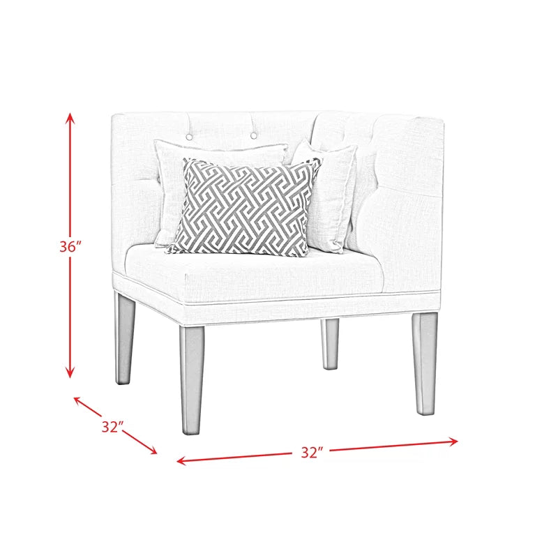 Beige Wood Corner with Three Pillows O9122