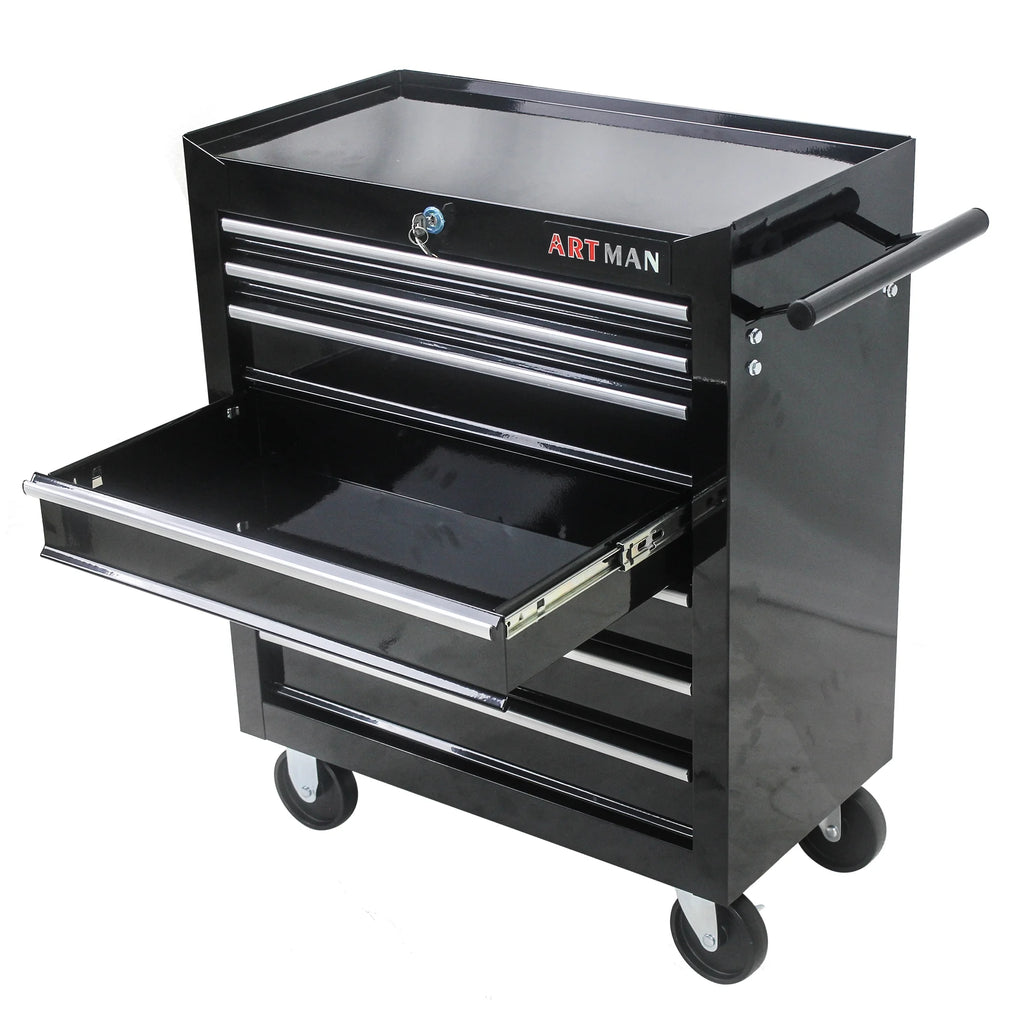 Red 7 Drawers Rolling Tool Chest Cabinet with Wheels X484837