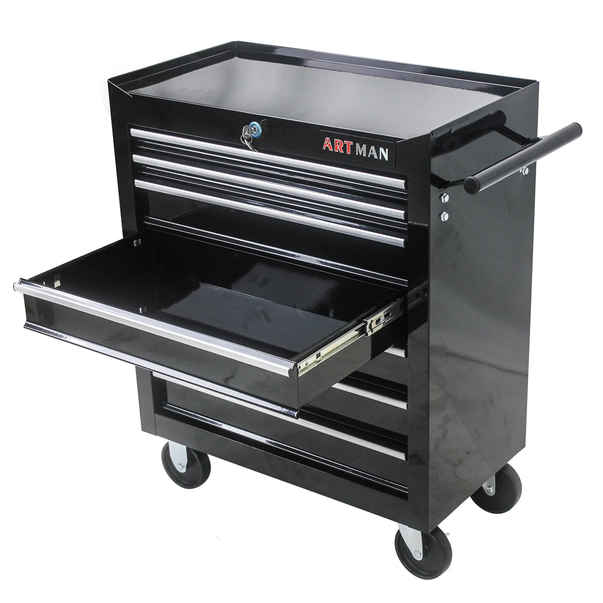 Red 7 Drawers Rolling Tool Chest Cabinet with Wheels X484837