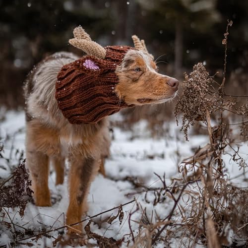 Knit Deer Antler Snood Wrap for Pets B27183