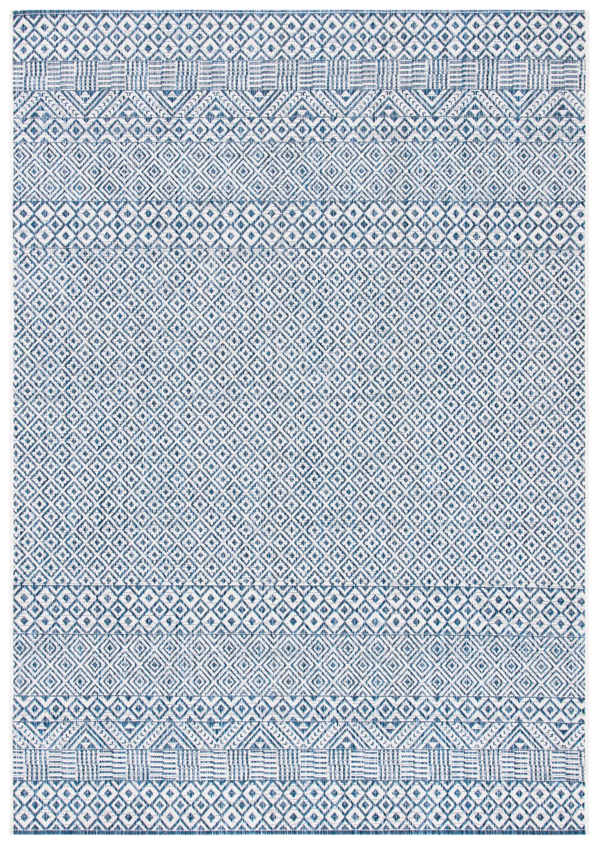 Blue Navy Geometric Area Rug C46469