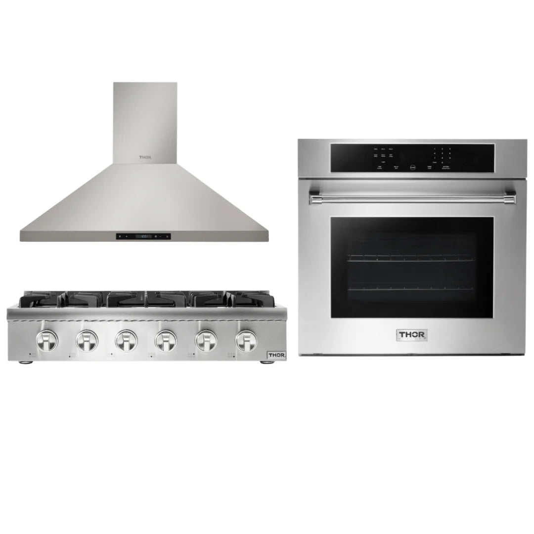36 Propane Gas Rangetop, Range Hood, Wall Oven A48057