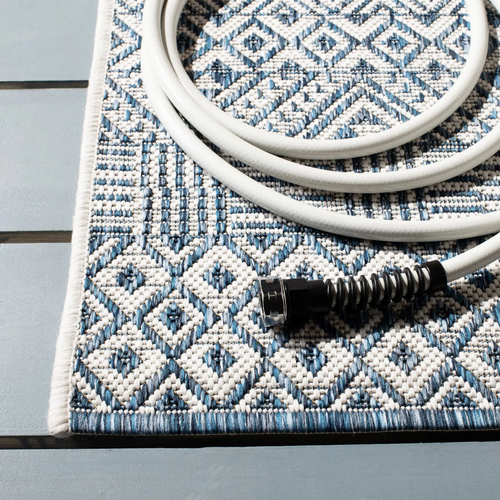 Blue Navy Geometric Area Rug C46469