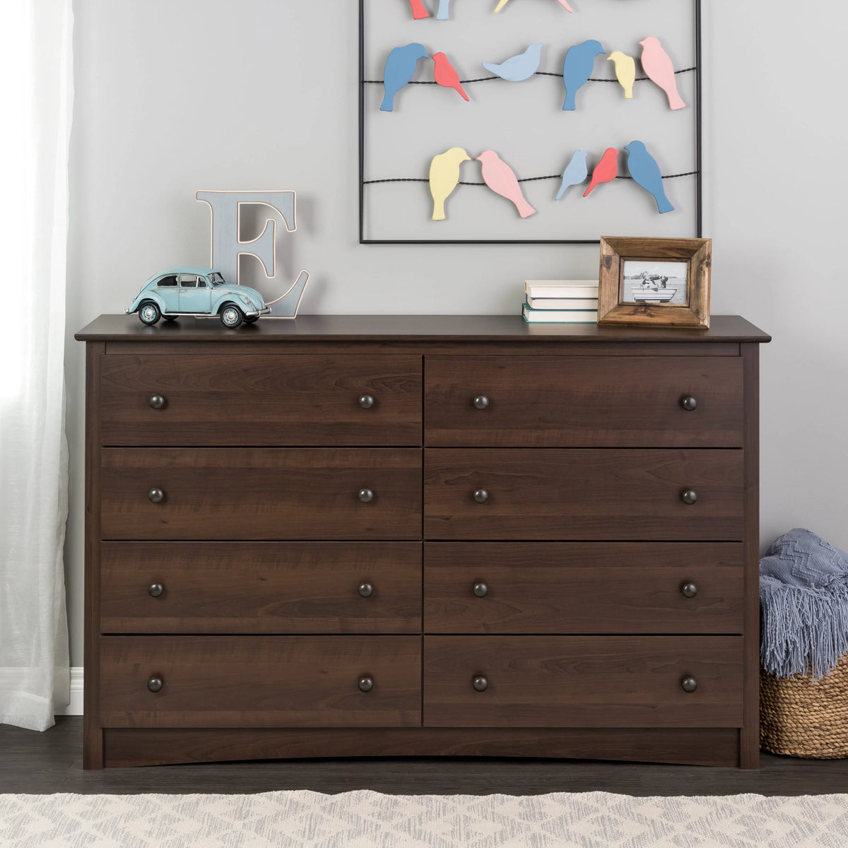 Black 8 Drawer Dresser P308514