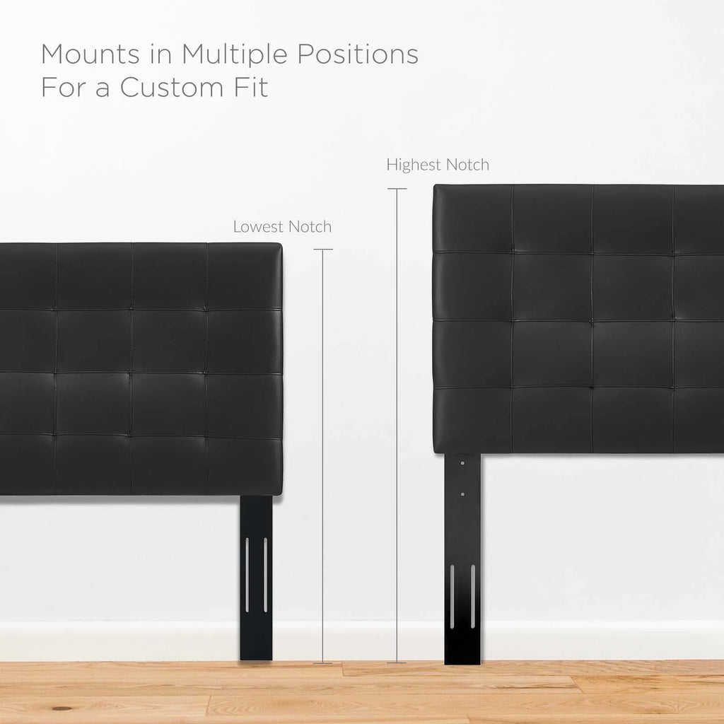 King and California King Black Faux Leather Upholstered Headboard Q468