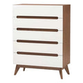 White Walnut 5 Drawer Wood Chest G32597