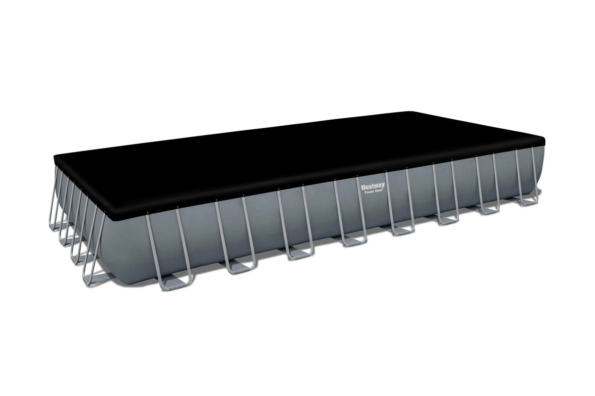 Power Steel 31'4 x 16' x 52 Rectangular Above Ground Pool Set L413353