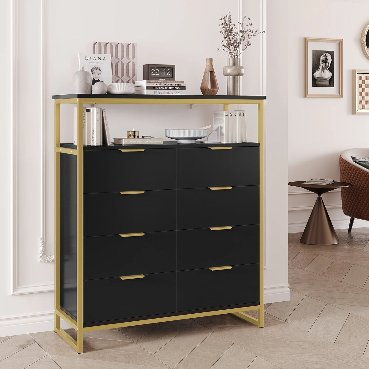 White 8 Drawer Wood Dresser H23742