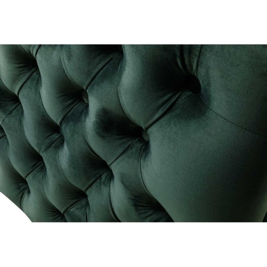 Green Velvet Accent Chair with Pillow K106786