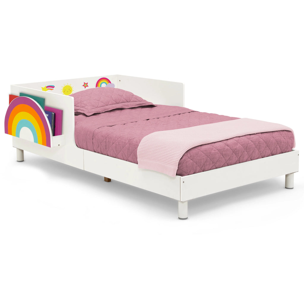 White Toddler Bed with Interchangeable Shelf E456984