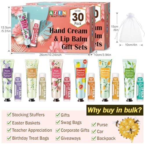 Hand Cream and Lip Balm Set with Organza Bag C56390