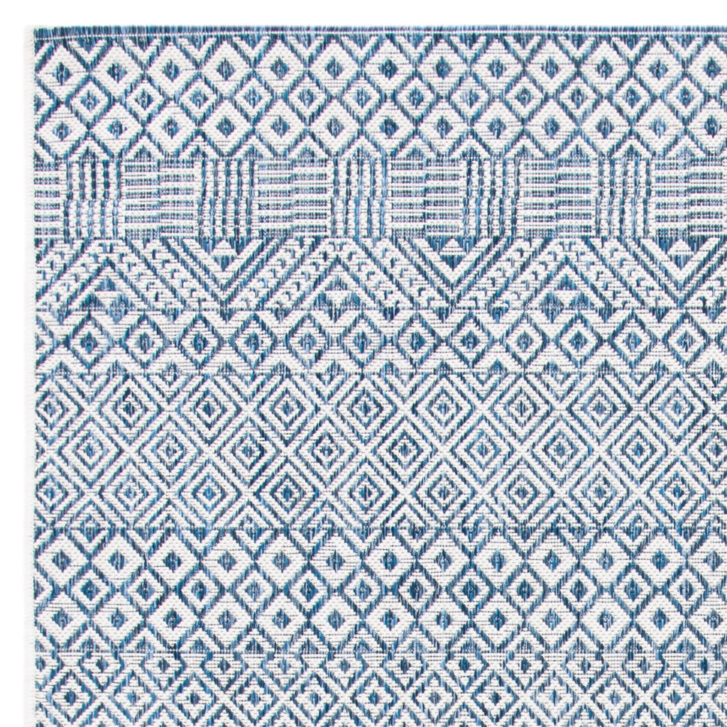 Blue Navy Geometric Area Rug C46469