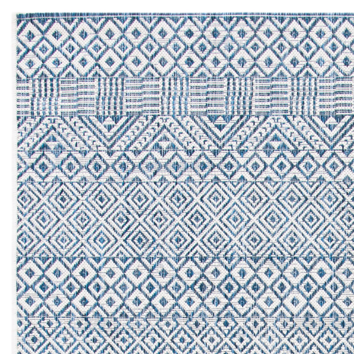 Blue Navy Geometric Area Rug C46469
