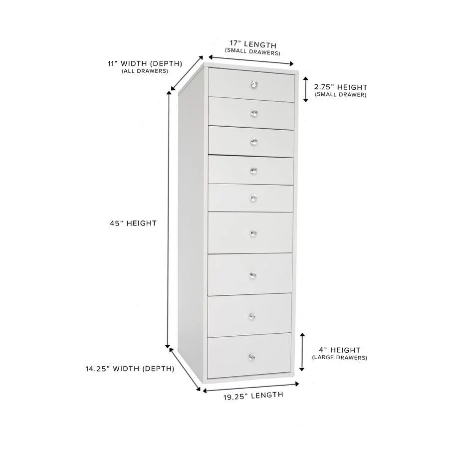 Light Pink 9 Drawer Makeup Vanity Storage C76499