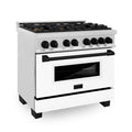 36 in. 6 Burner Dual Fuel Range in Stainless Steel, White Matte and Matte Black M165239