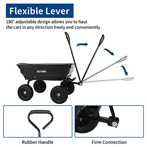 4 Cu.Ft. Poly Yard Dump Cart with 180° Rotating Handle Z56253