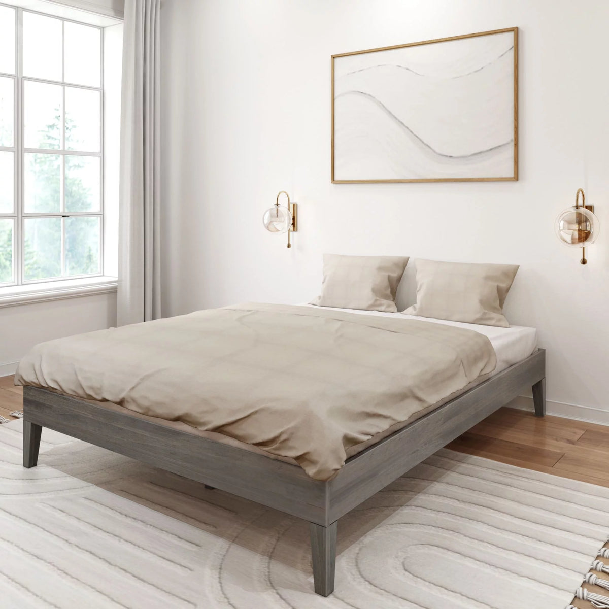 Queen Solid Wood Platform Bed Frame F9263