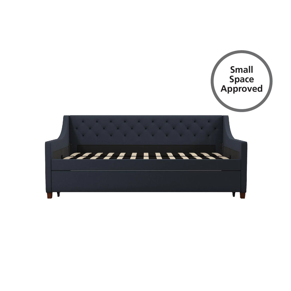 Blue Linen Daybed and Trundle V366427