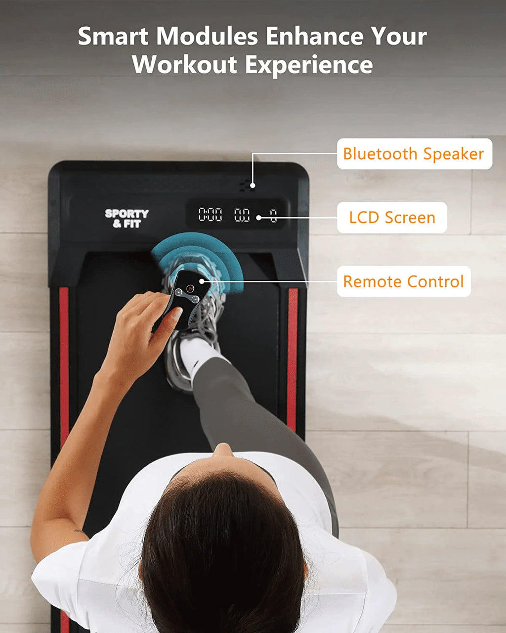 Black Portable Treadmill with Bluetooth Speaker G5003