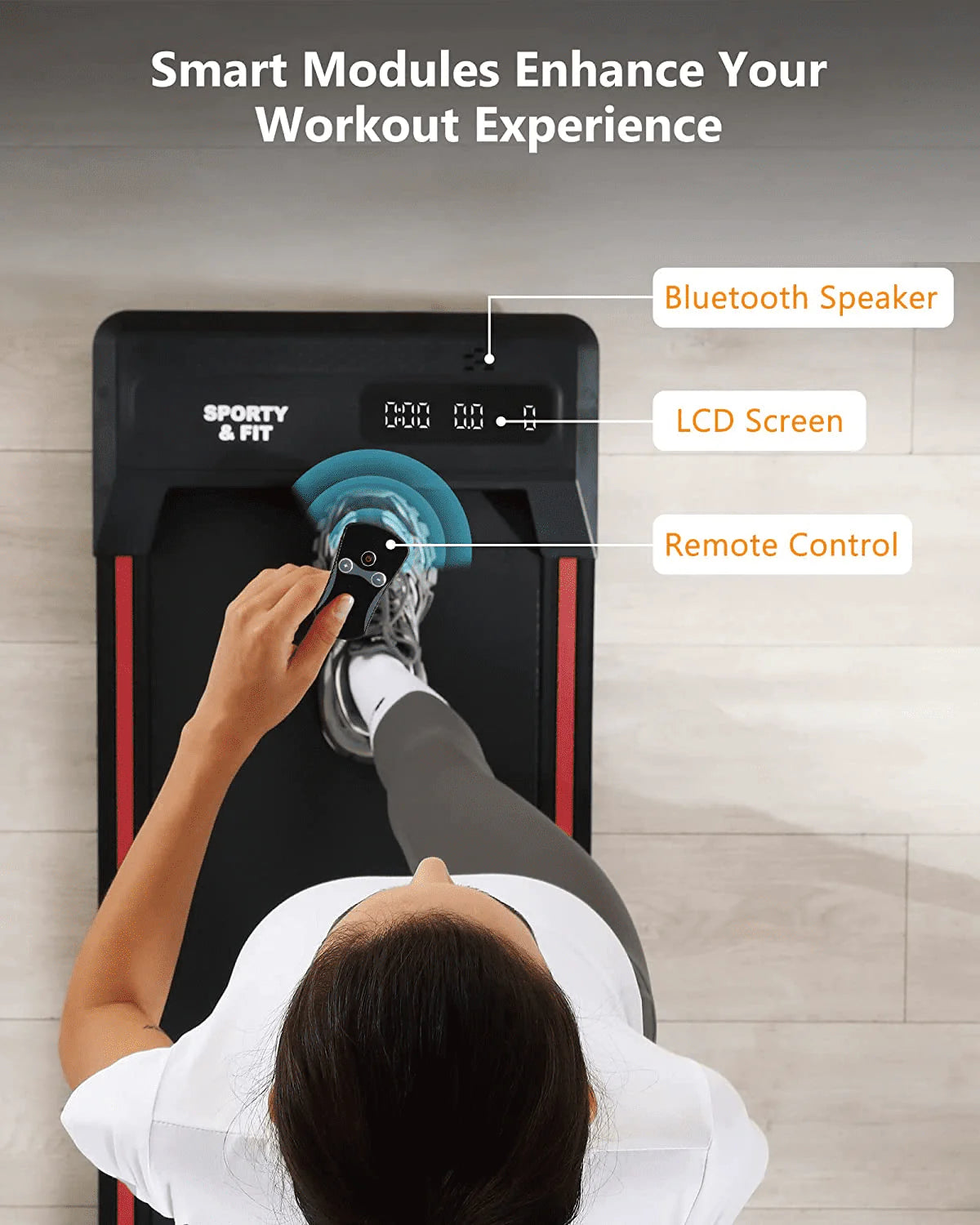 Black Portable Treadmill with Bluetooth Speaker G5003