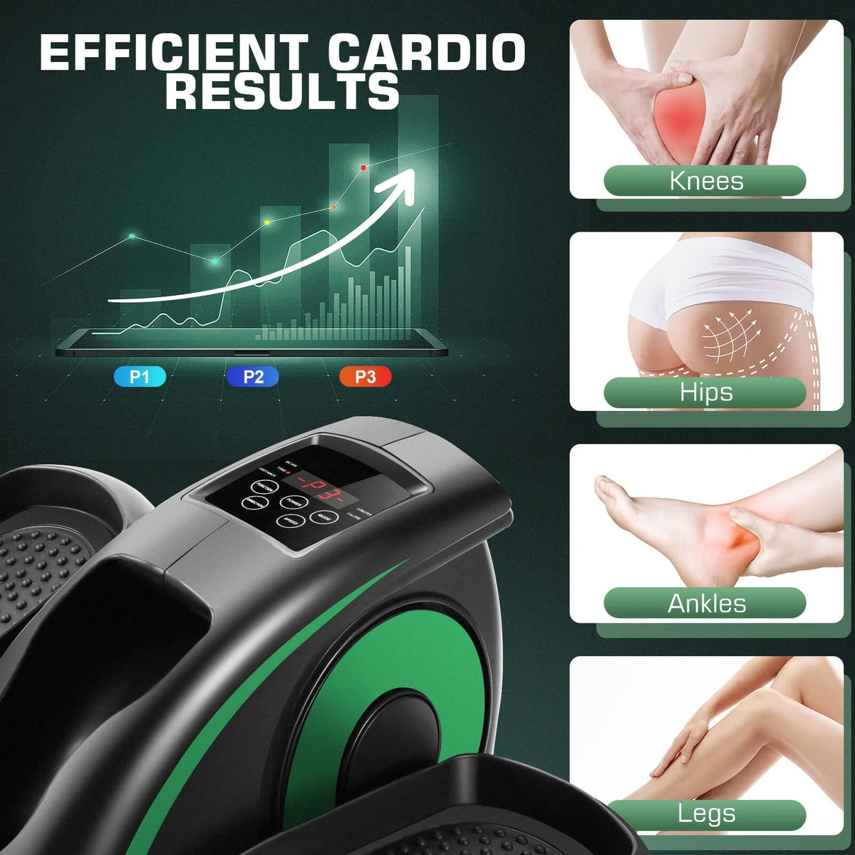 Under Desk Elliptical Machine with LCD Monitor Y2600